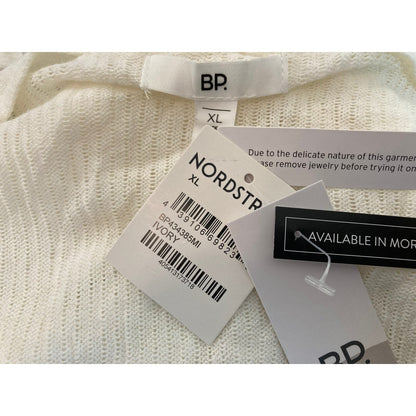 BP. V-Neck Open Weave Lightweight Sweater Top XL/Extra Large in Ivory NWT