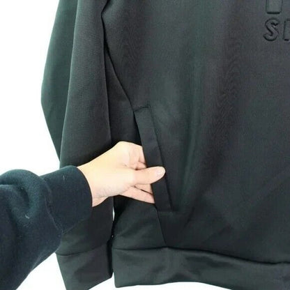 Nicole Miller Sport Embossed Scuba Hoodie Black Size Large Black NWT Long Sleeve