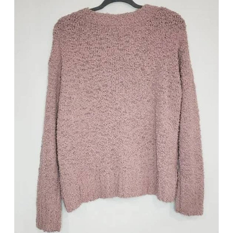Sanctuary Popcorn Pullover Sweater Large Frosty Mauve NEW Long Sleeve Mock Neck