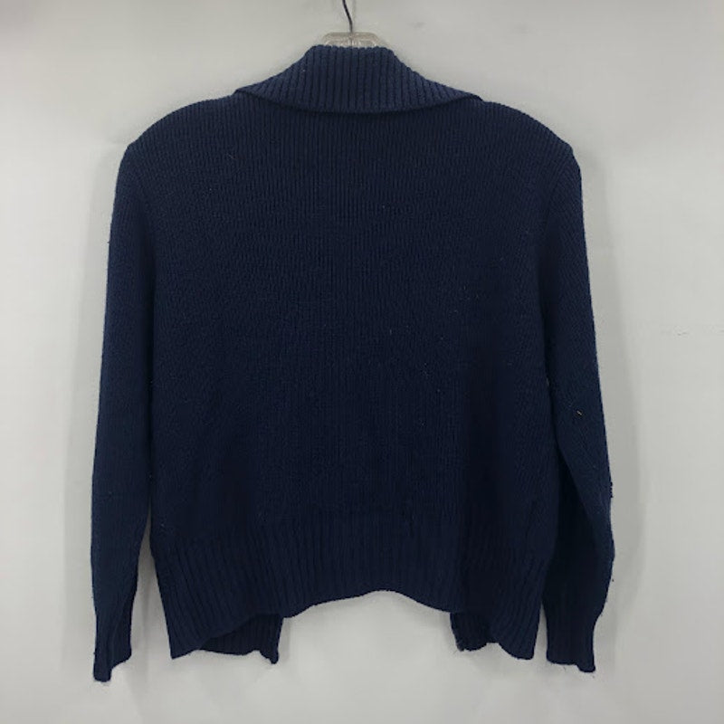 St. Michael vintage medium 2 tone blue sweater Full zip collar knit 32" cardigan