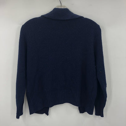 St. Michael vintage medium 2 tone blue sweater Full zip collar knit 32" cardigan