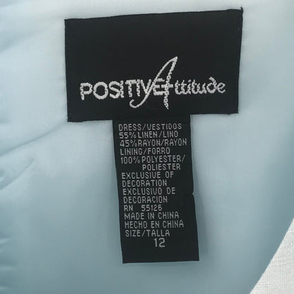 Positive Attitude Floral Scallop Drop Waist Overall Dress Short Sleeve Blue 12