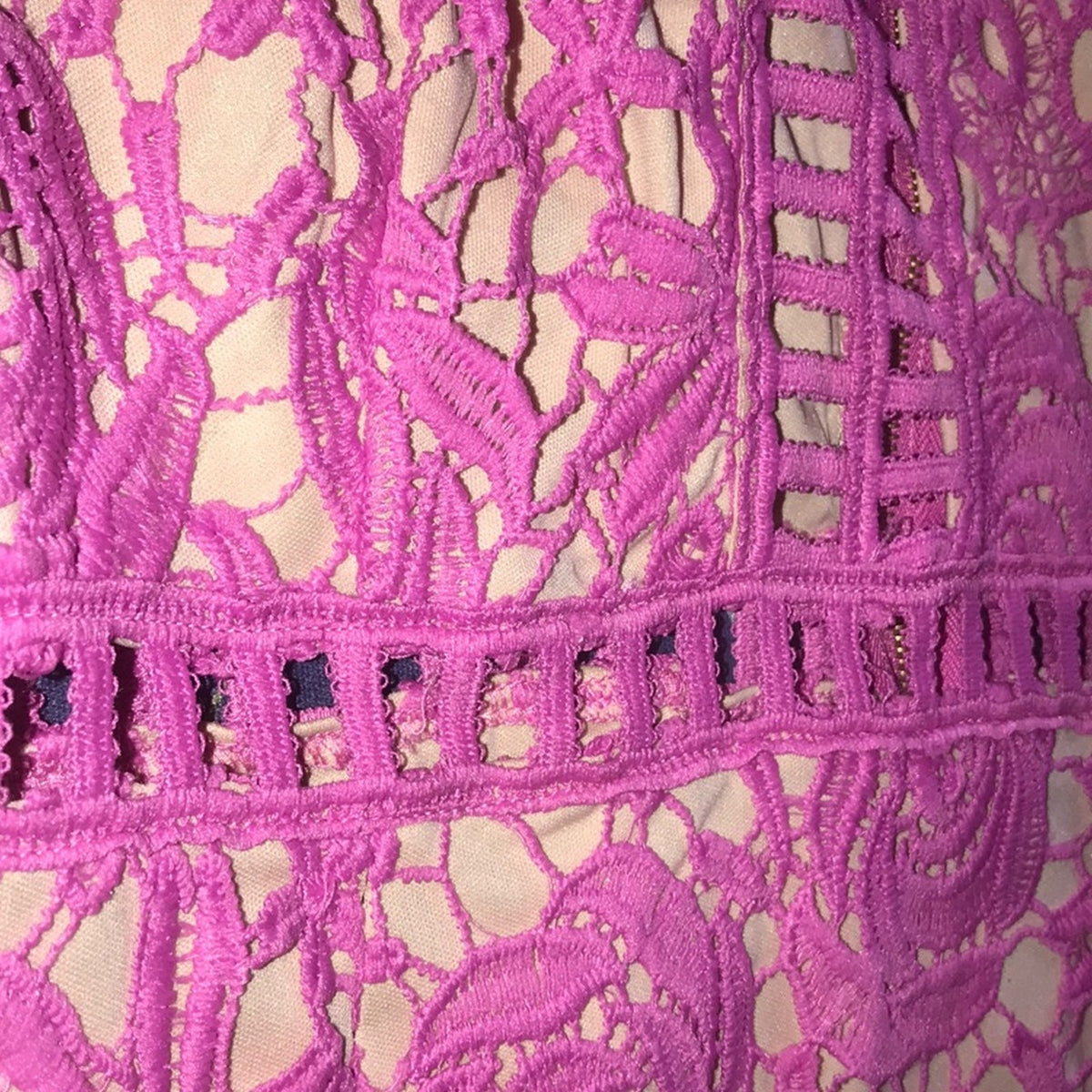 Love x Design Pink Lace Lattice Casual Sleeveless Dress Medium Summer Knee High