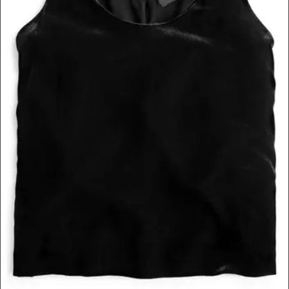 J. Crew NWT Petite Black V-Neck Velvet Tank Top Size 4P