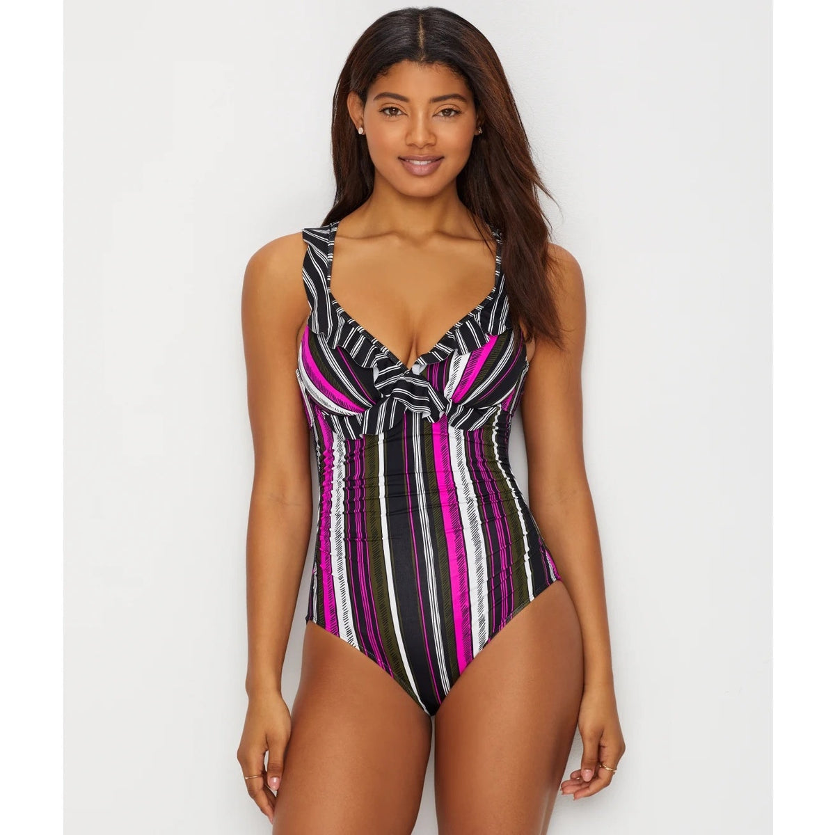 Anne Cole Signature NWT Sketchbook Stripe Underwire One-Piece Size 10
