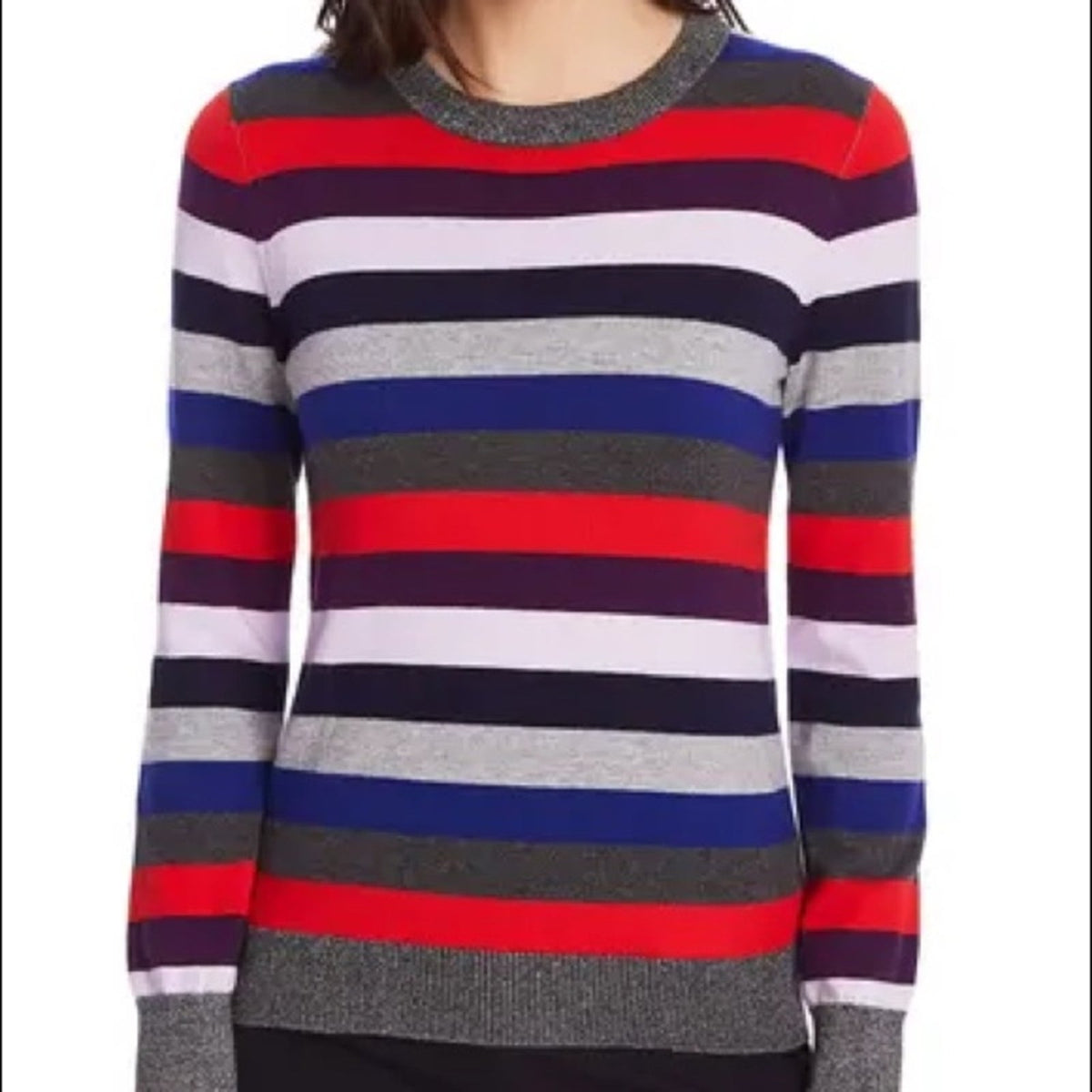 Court & Rowe NEW Metallic Stripe Sweater XLarge