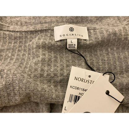 Socialite Women's Cropped Cardigan Sweater Large Grey NWT V-Neck Long Sleeve