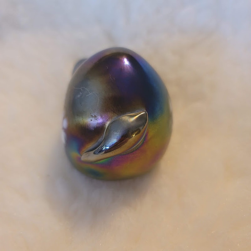 Iridescent Glass Mouse Paperweight Gozo Heritage Malta