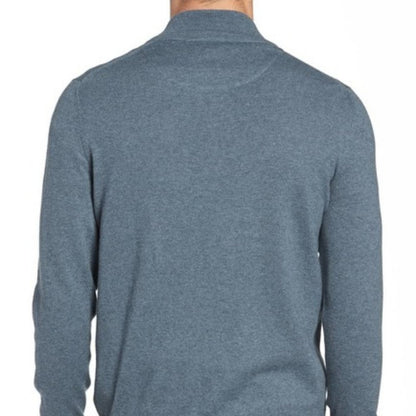 Nordstrom Shop Front Half Zip Pullover Sweater Long Sleeves Blue Coronet X-Large