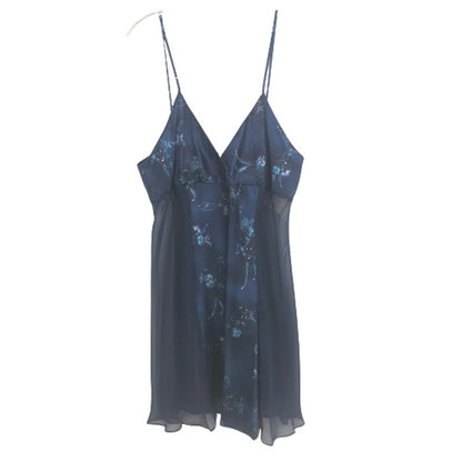 Cinema Floral Nightie nightgown Sleeveless Short Sleepwear Lingerie XL vintage