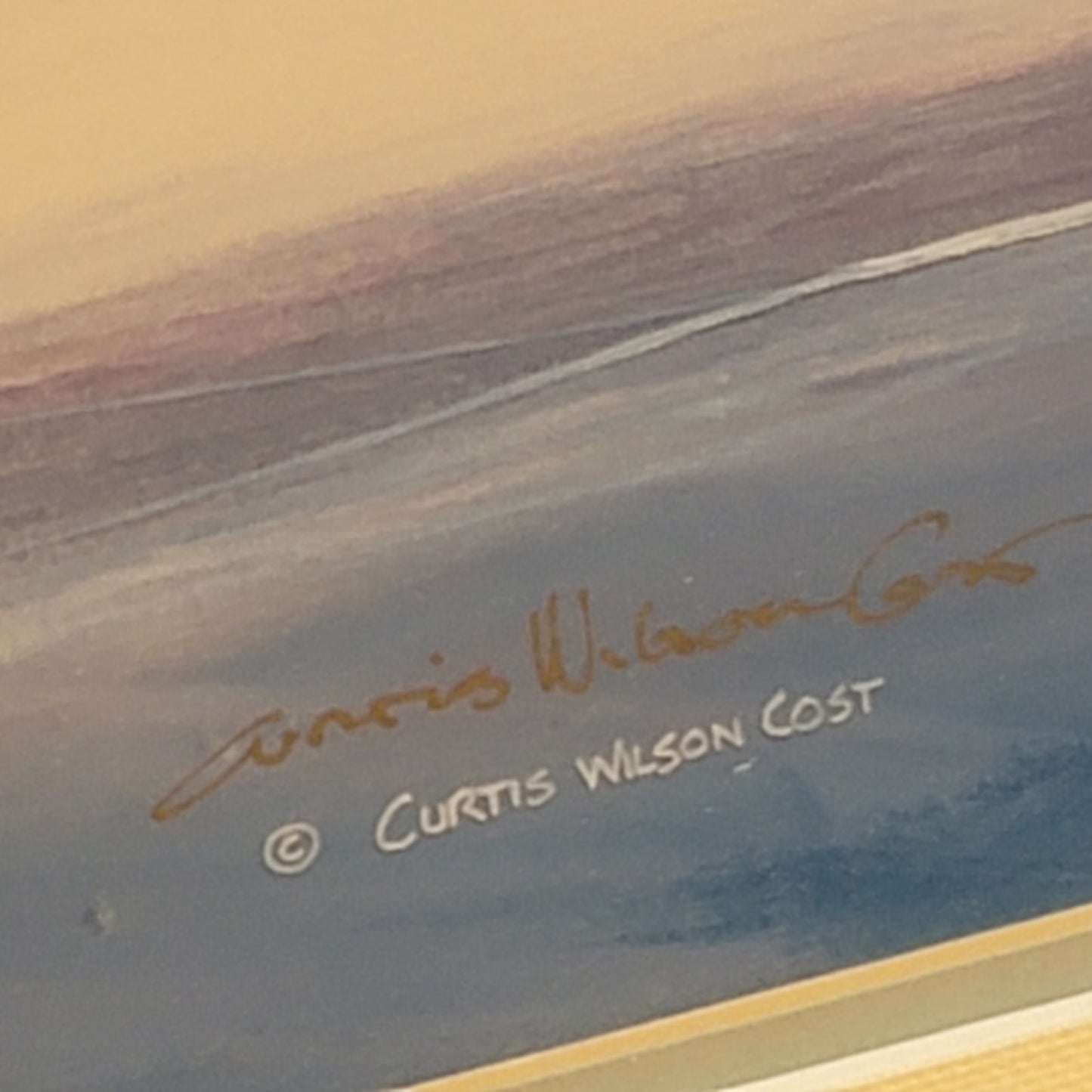 Curtis Wilson Cost Private Landing, canvas giclée Hand signed 1984 Framed 30x24