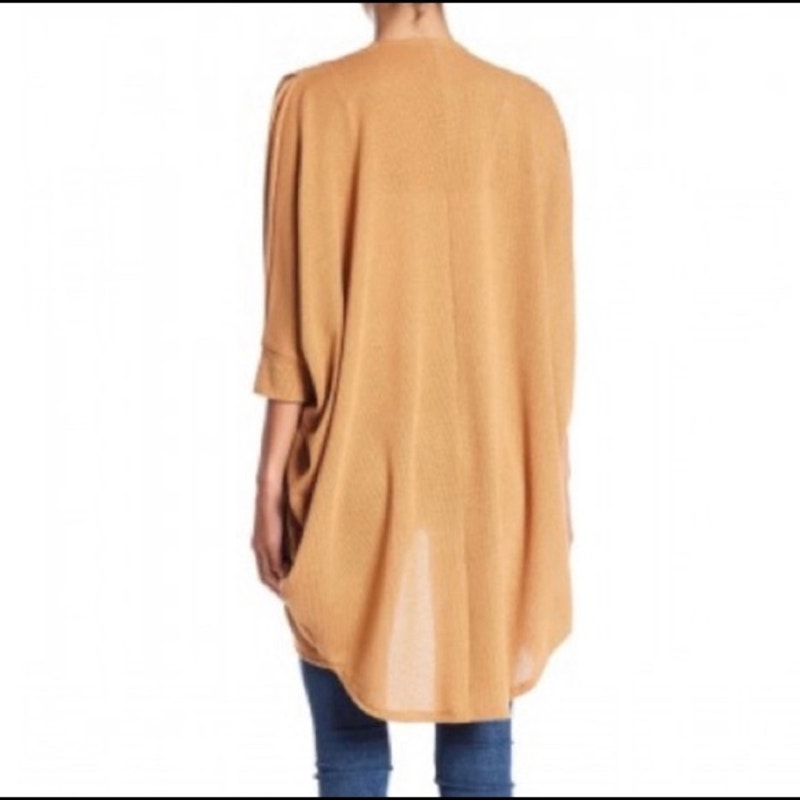 Abound Sweater Cardigan XS Tan Thrush NEW cozy 3/4 sleeve cuffs cOCOON bROWN