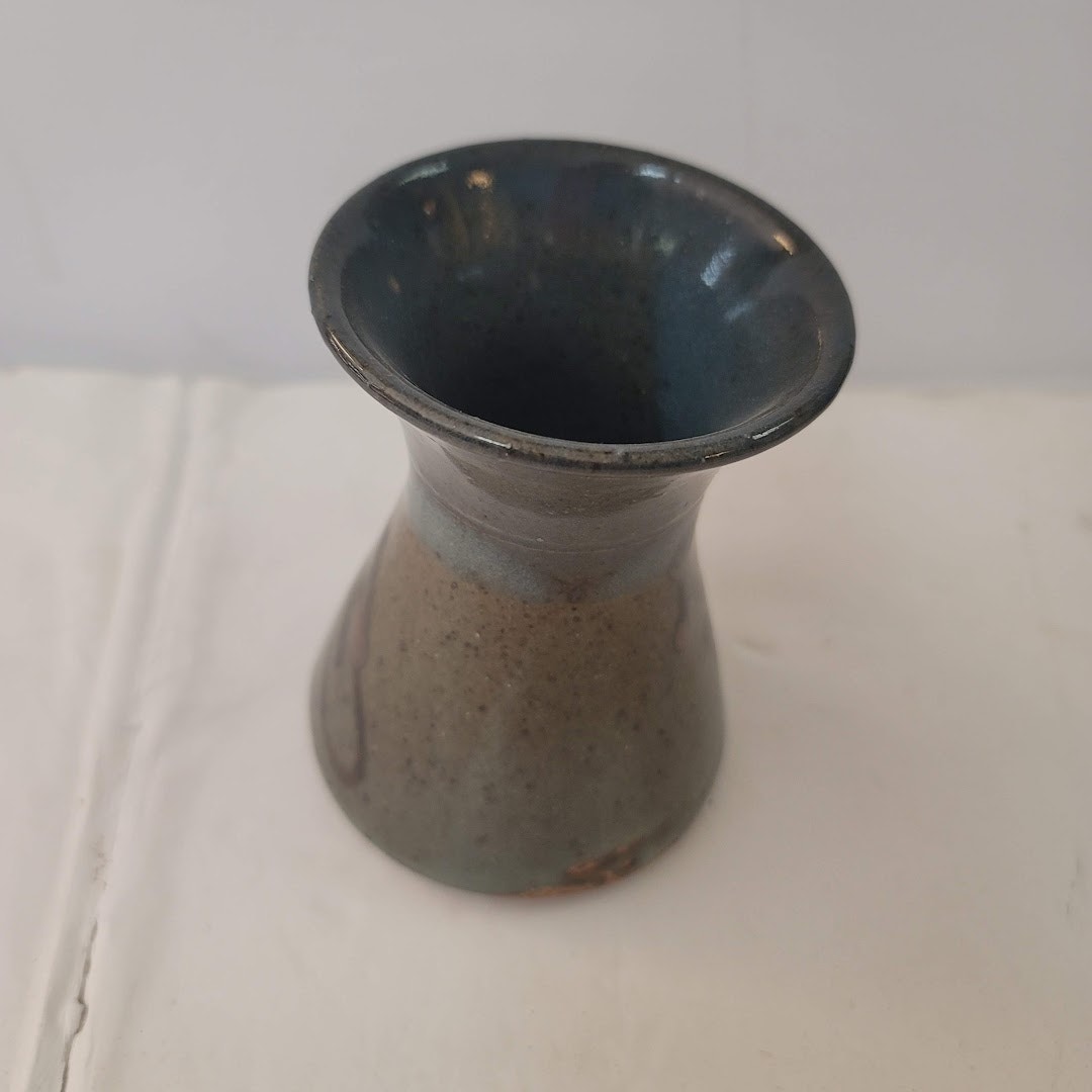 Handmade Art Pottery Clay Blue Glazed Coffee Tea Mug Cup Handle