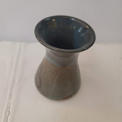 Handmade Art Pottery Clay Blue Glazed Coffee Tea Mug Cup Handle