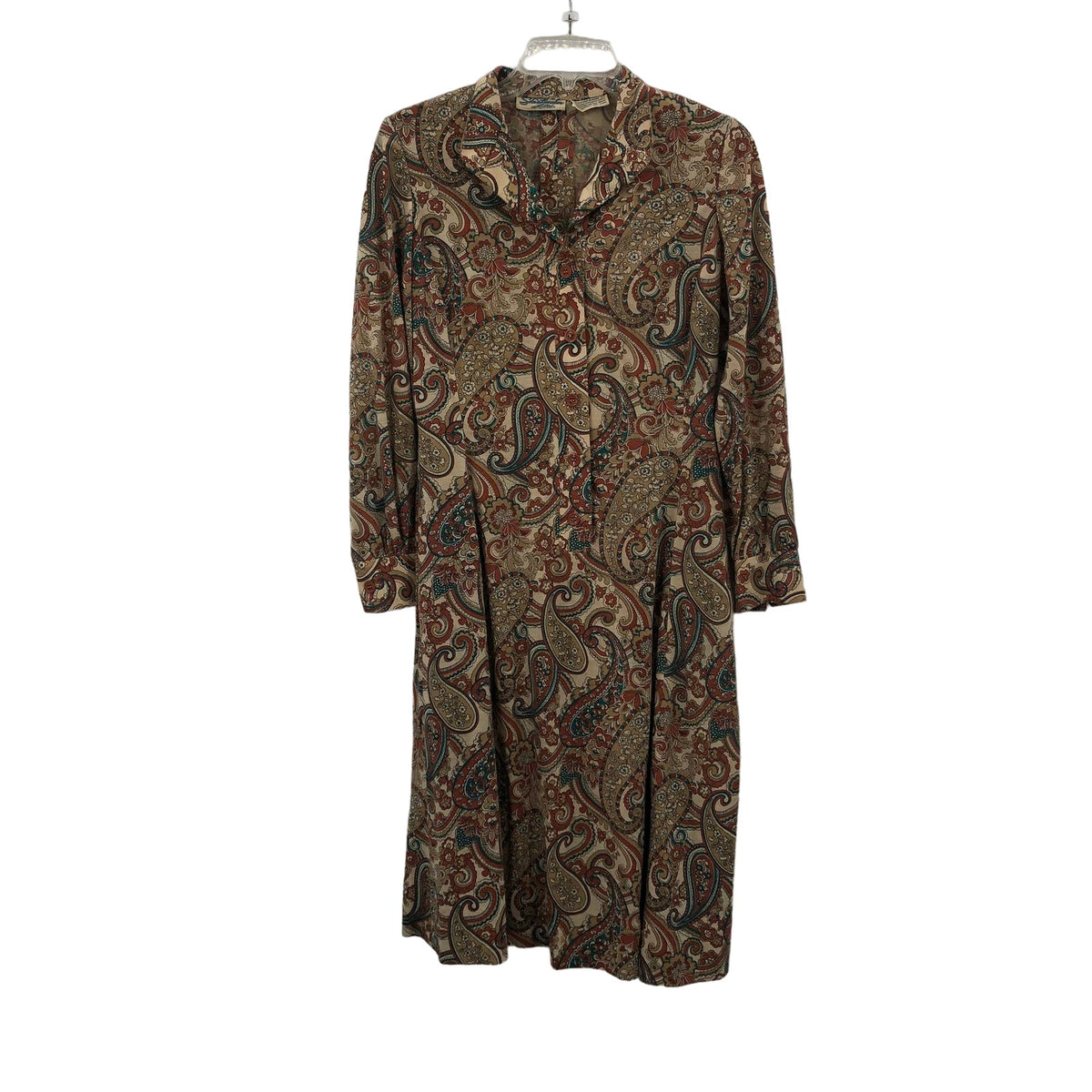 Shirtmaker Lid Women's Long Sleeve Button Mini Dress Belt Waist Paisley Multi 10