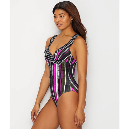 Anne Cole Signature NWT Sketchbook Stripe Underwire One-Piece Size 10