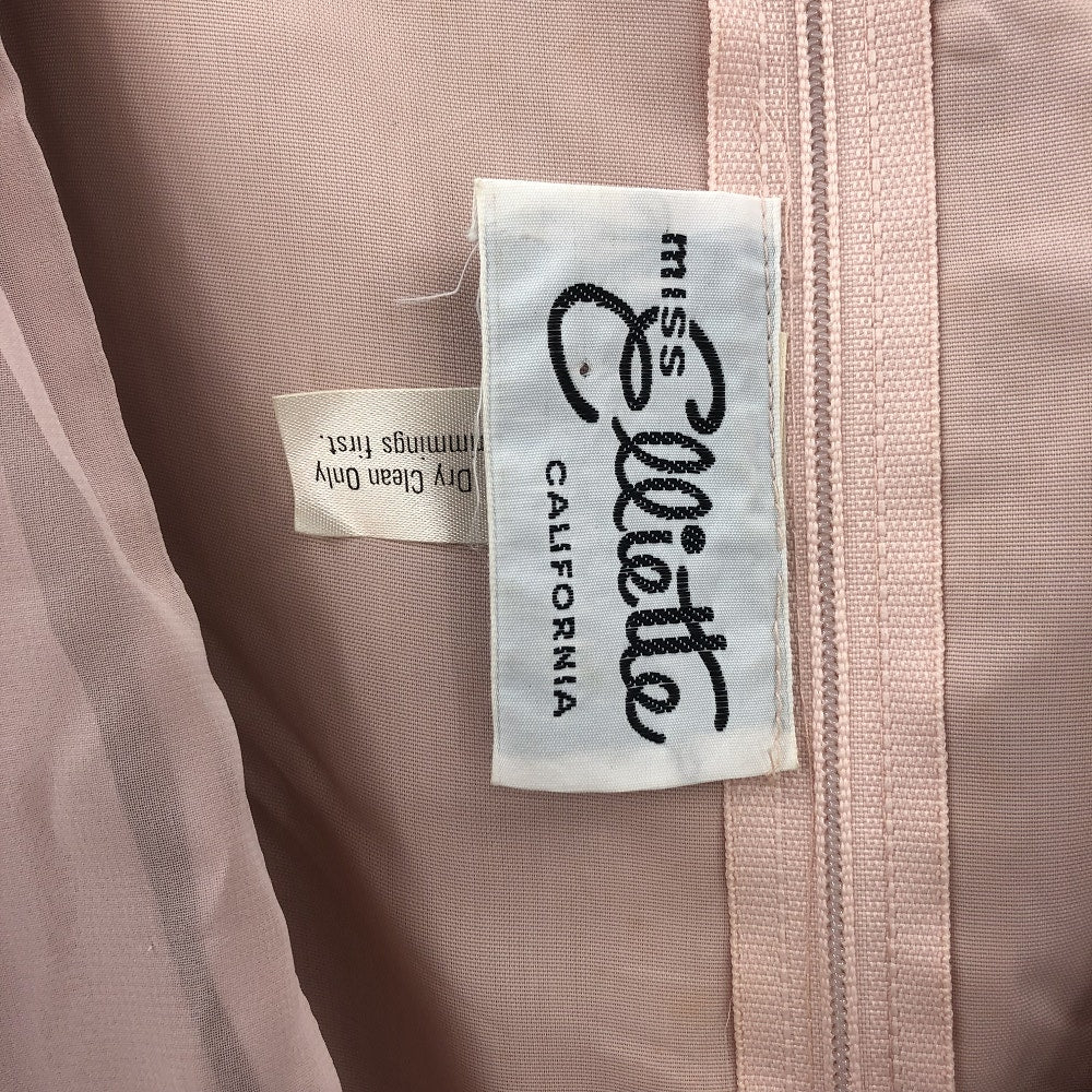 Miss Elliette Vintage 1990s Puff Sleeve Faux Wrap Pleated Dress Pink Medium