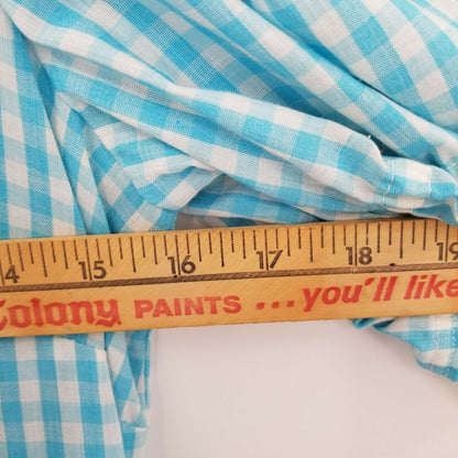 Vintage Baby Doll SQUARE DANCe Dorothy OZ Dress Short Puff Sleeve Neck Sky Blue