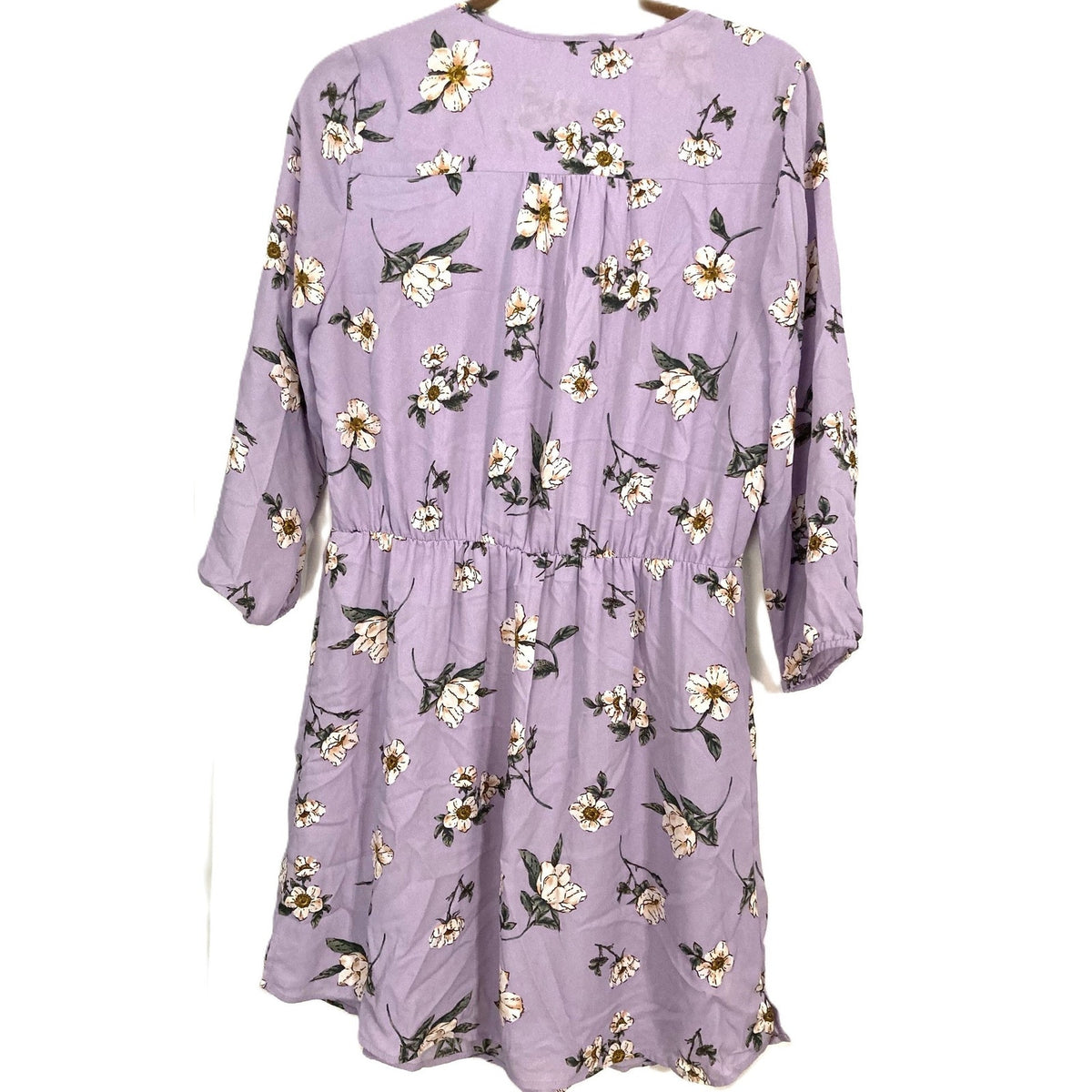 DR2 by Daniel Rainn Smocked 3/4 Sleeve Mini Dress Sz Medium in Lavender NWT