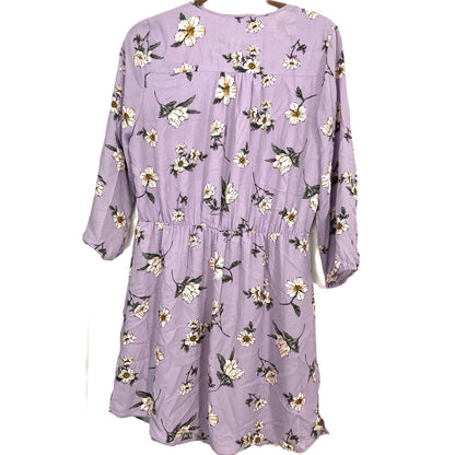 DR2 by Daniel Rainn Smocked 3/4 Sleeve Mini Dress Sz Medium in Lavender NWT