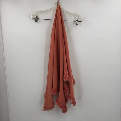 Vintage 2 Piece Skirt Matching Shawl Scarf Top Rose Brown Fringe Medium