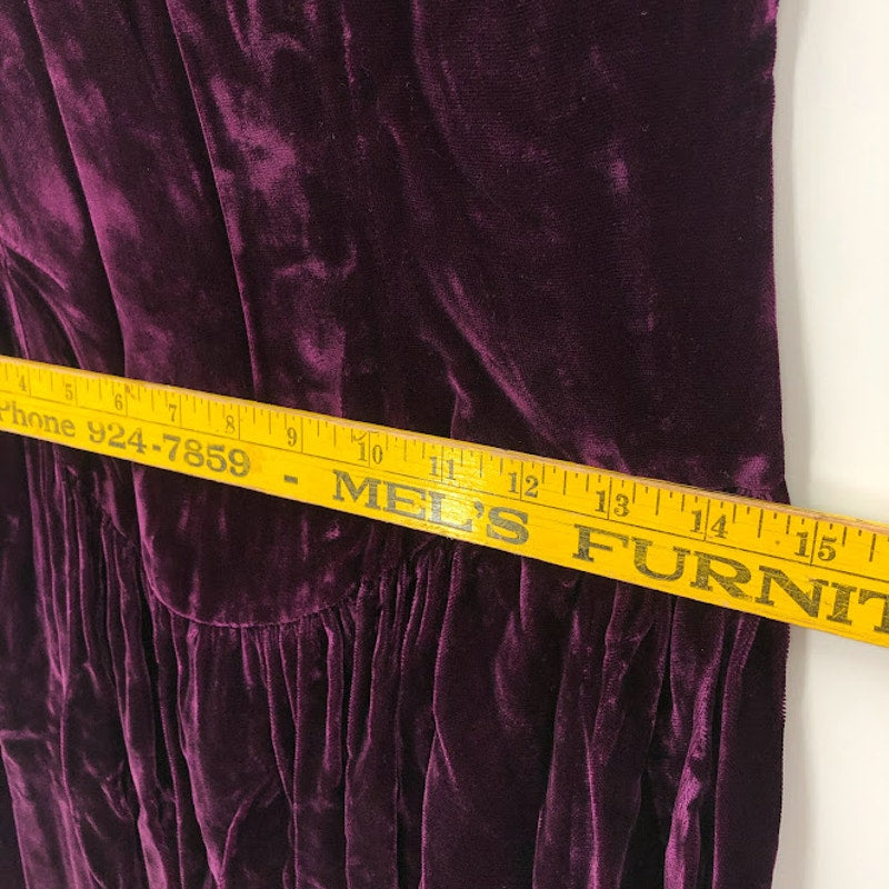 Alfred Angelo Vintage Sleeveless Purple Large/Medium velvet dress Fit Flare Zip