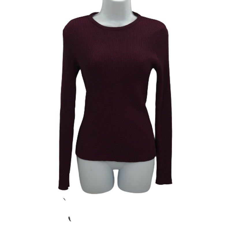 Rachel Roy Knitted Sparkle Ribbed Sweater Long Sleeves Purple Size Medium NWT