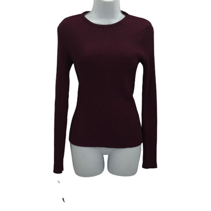 Rachel Roy Knitted Sparkle Ribbed Sweater Long Sleeves Purple Size Medium NWT