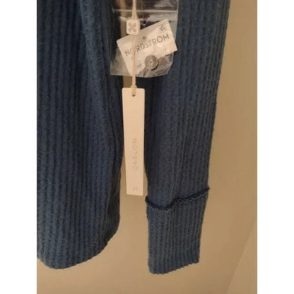 Caslon Women's High Cuff Henley XS Blue Ensign NWT Thermal Inside Out Seams