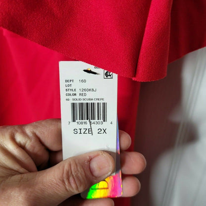 Bcx Stretch Party Cocktail Bodycon Dress Off-Shoulder Back Zipper Red Size 2X