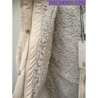 Thread & Supply Fleece Lined Quilted Utility Jacket Sz Extra Small Bone NWT