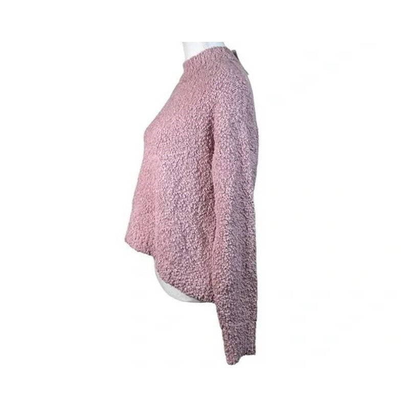 Sanctuary Popcorn Pullover Sweater Large Frosty Mauve NEW Long Sleeve Mock Neck