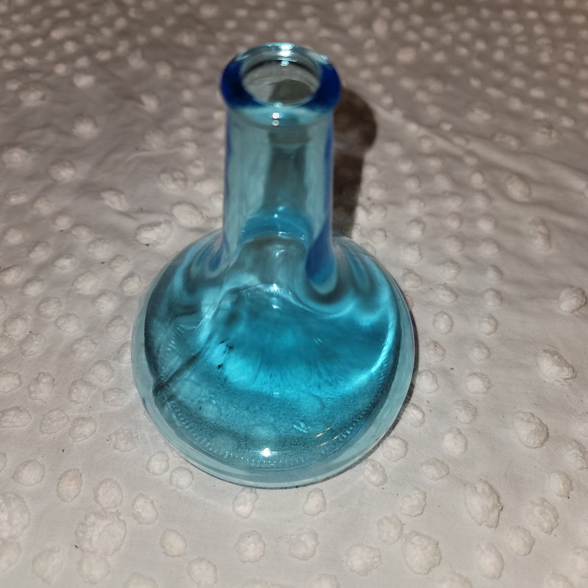 Blue bottle vase Glass Approx. 5" tall Budvase