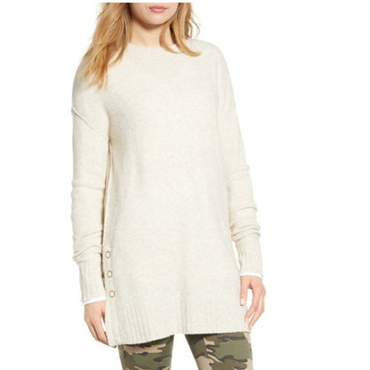 Caslon NWT Oatmeal Side Snap Tunic Sweater Size XL