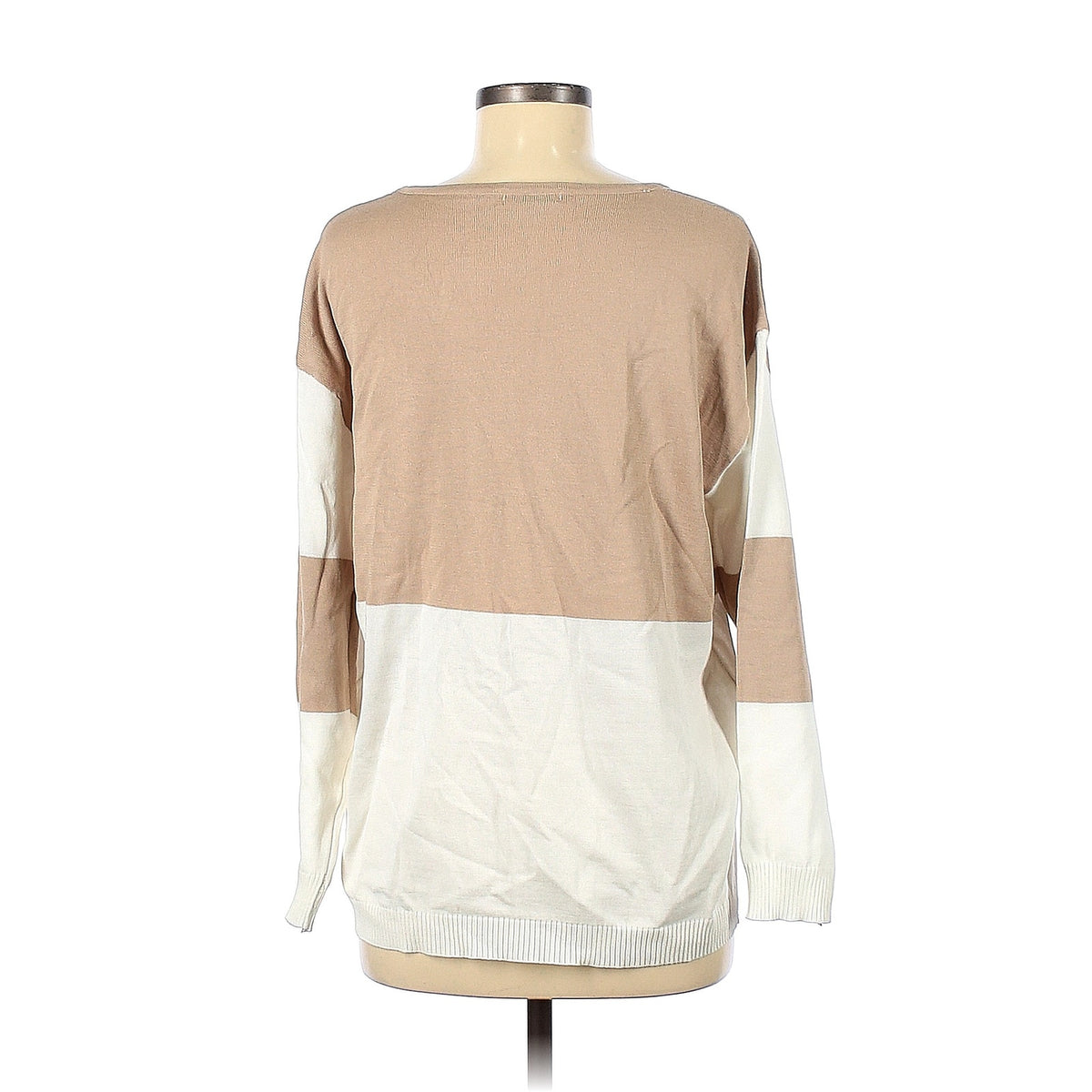 GYK Nordstrom Rack Pullover Sweater Size Large Cream and Tan Color Block