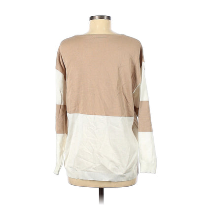 GYK Nordstrom Rack Pullover Sweater Size Large Cream and Tan Color Block