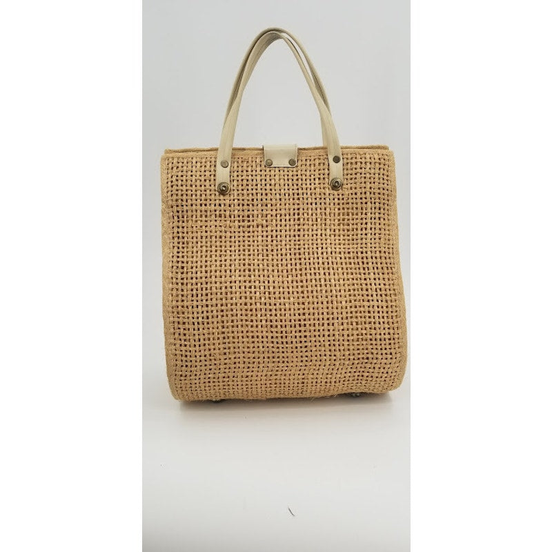 Vintage Floral Flowers Straw Hand Bag Purse Tote Phillipines