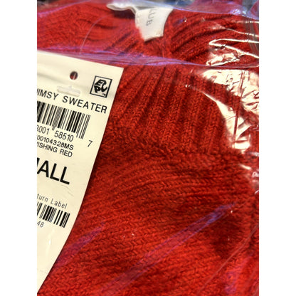Charter Club NWT Whimsy Sweater Long-Sleeve Crew Neck Ravishing Red Small