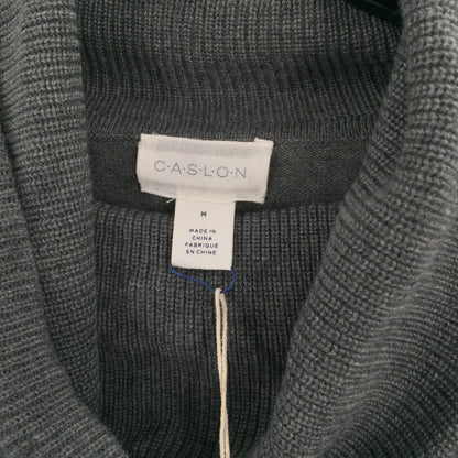 Caslon Tunic Sweater Cowl Neck Long Sleeve Round Hem Knitted Grey Size Medium