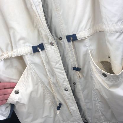 Cabin Creek Vintage 1990s Large Cinching Winter Coat White Blue Details Thick