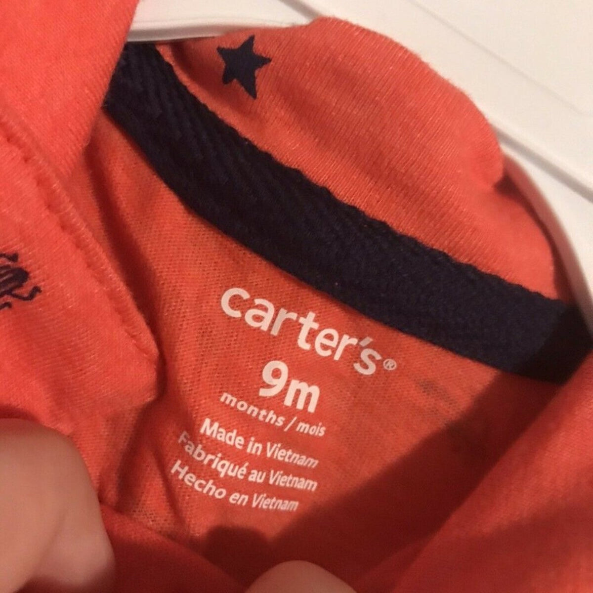 NWT Carters Nine Month Orange Dinosaur Collared Shirt Striped Shorts 2 Pc. Set