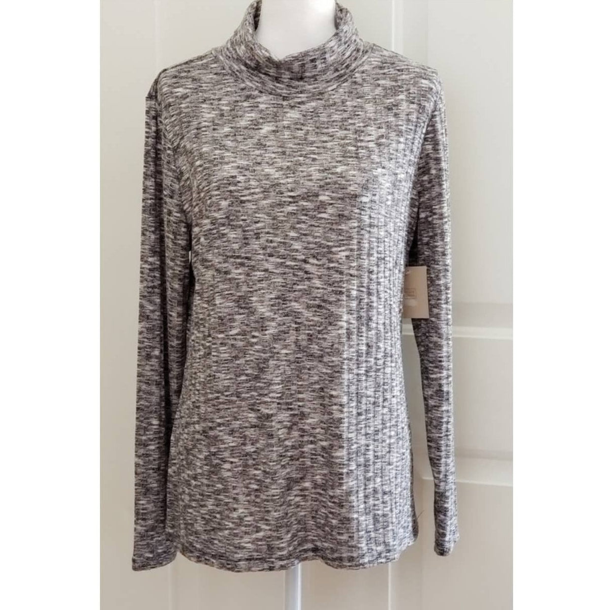 14th and Union gray Mélange Marled Rib Turtleneck long sleeve sweater medium NEW