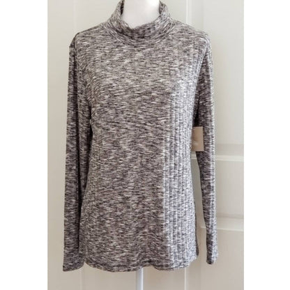 14th and Union gray Mélange Marled Rib Turtleneck long sleeve sweater medium NEW
