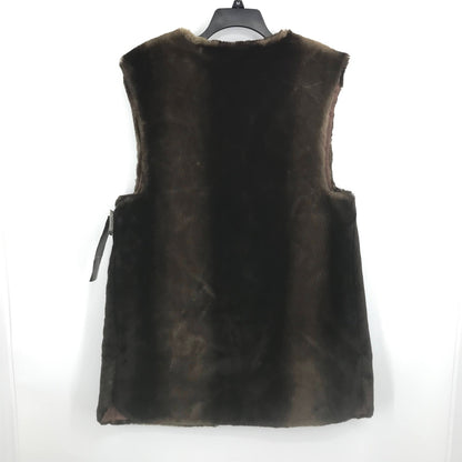 NAMAN  vintage Cheetahsport  Brown Faux Fur Vest Sleeveless Medium NWT