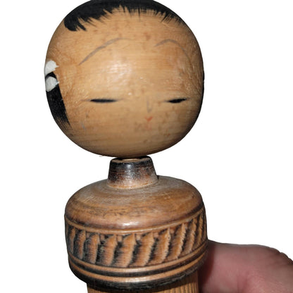 Vintage Kokeshi Doll wood bobble head toy 1960 Japan