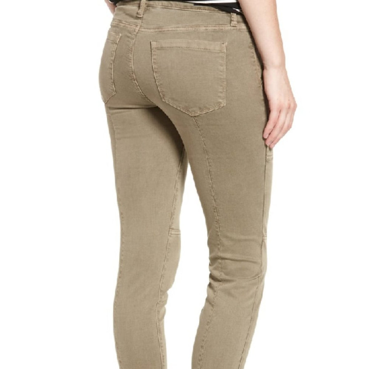 BLANKNYC Zipper Utility Skinny Jeans Low Rise Many pockets Denim Khaki Size 26