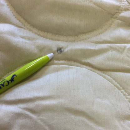 Vintage Cream Circle MCM quilted coverlet bedspread Full Double Drop Sides