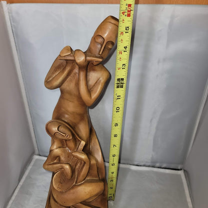 Esco Products 1962 by Stanza Male Female Statue Mid Century Lyre Flute Musicians