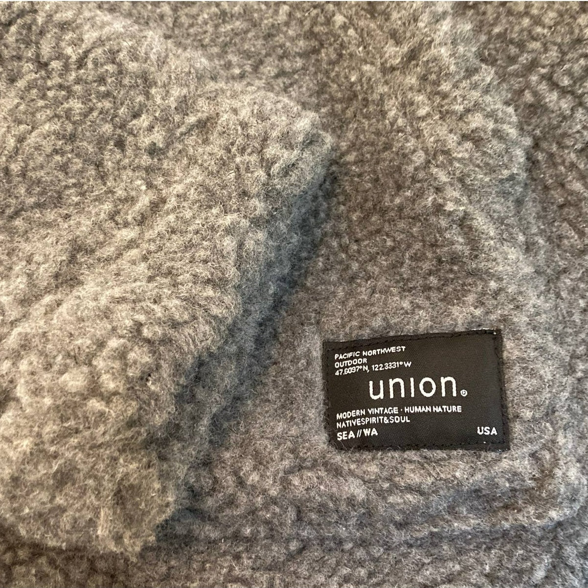 Union Turner Quarter-Zip Pullover Hoodie Jacket Sz Medium Charcoal Heather NWT