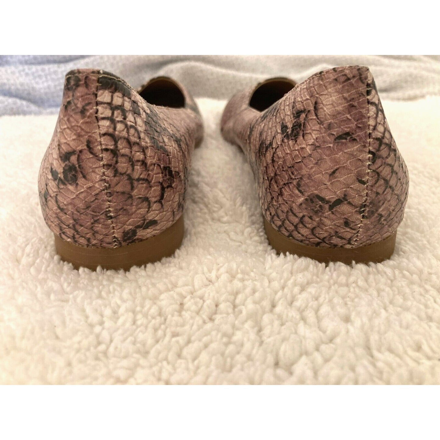 Steve Madden Danny Faux Sand Python Print Ballerina Flats Sz 7 Brown Black NWT